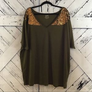 LYS Green Blouse with Gold Sequins LNC